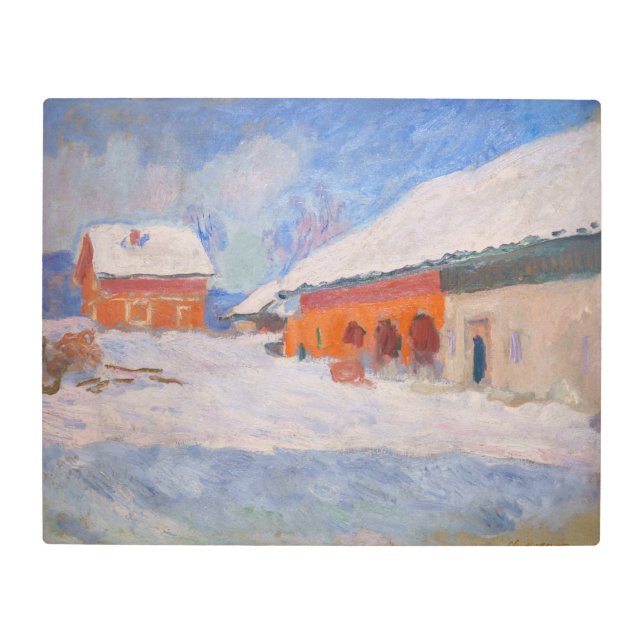 Impresión En Metal Claude Monet - Noruega, casas rojas en Bjornegaard (Anverso)