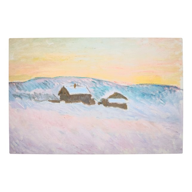 Impresión En Metal Claude Monet - Paisaje noruego, casas azules (Anverso)
