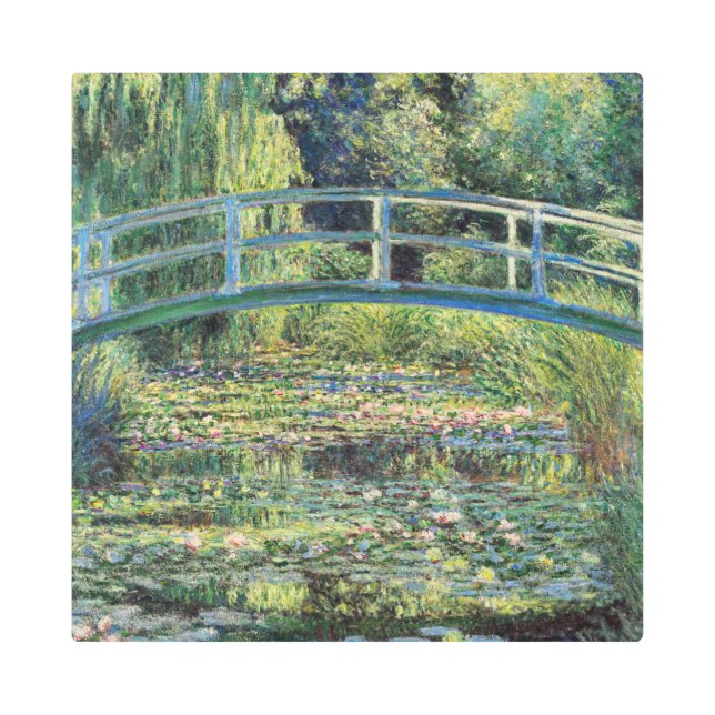 Impresión En Metal Claude Monet - Water Lily Pond y Puente Japanés (Anverso)