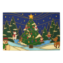 Impresión En Metal Cloisonne Art Whimsical Forest Classic Christmas 