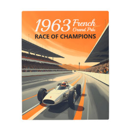 Impresión En Metal Coche de carreras de vintage