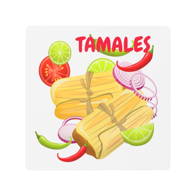 Impresión En Metal Cocina mexicana Tamales (Anverso)