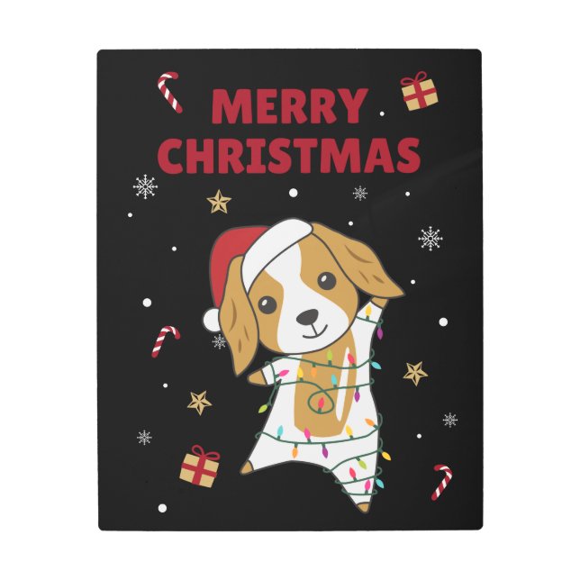 Impresión En Metal Cocker Spaniel Christmas Dog Winter Animals Dogs M (Anverso)