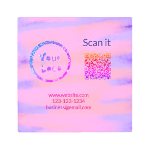 Impresión En Metal código q r simple añadir logotipo código de explor