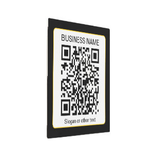 Impresión En Metal Código QR escaneable editable + su nombre comercia