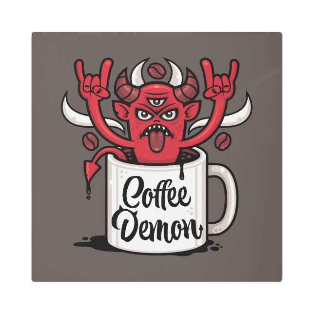 Impresión En Metal Coffee Demon (Anverso)