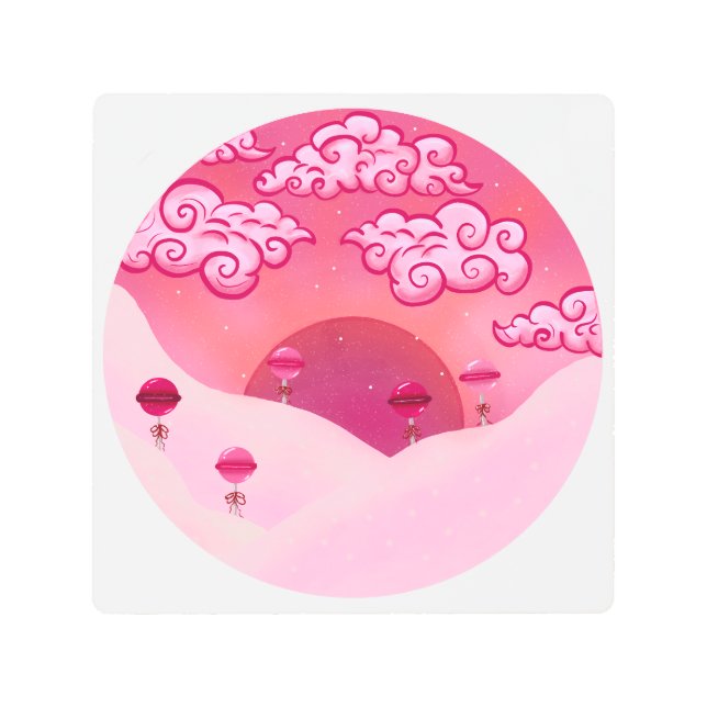 Impresión En Metal Colas y nubes de bonito (Anverso)