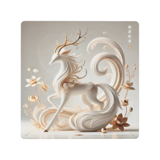 Impresión En Metal Colección de fantasías de Kirin Celestial