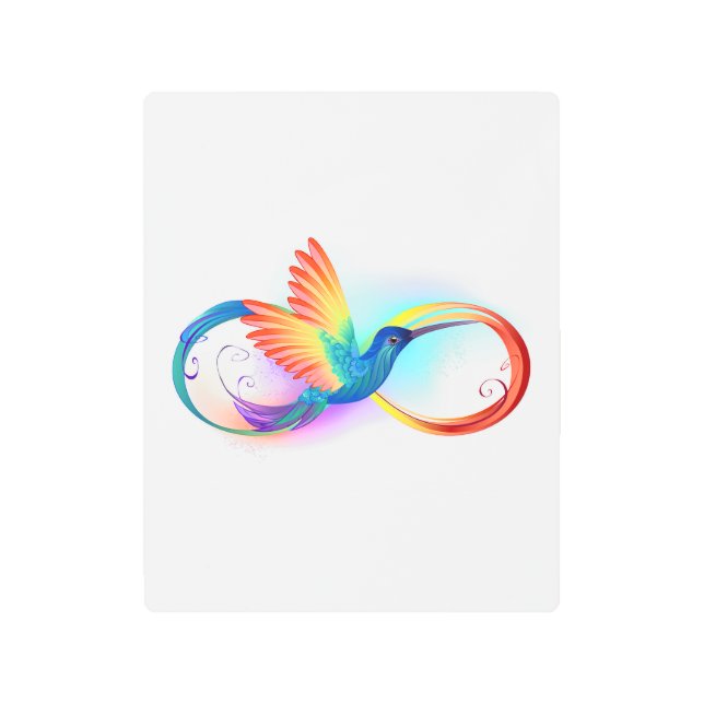Impresión En Metal Colibrí arcoiris con símbolo Infinity (Anverso)