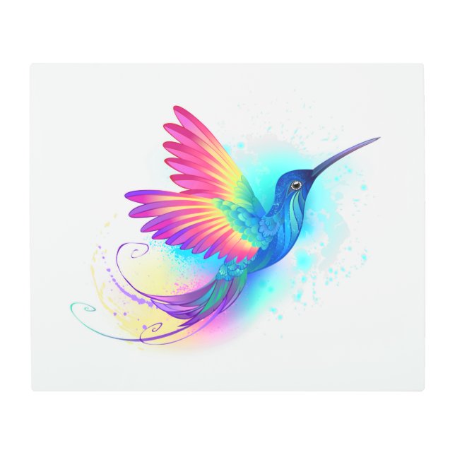 Impresión En Metal Colibrí arcoiris exótica (Anverso)
