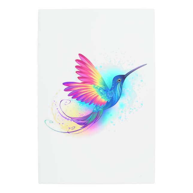 Impresión En Metal Colibrí arcoiris exótica (Anverso)