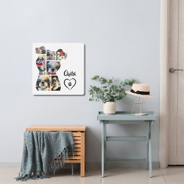 Impresión En Metal Collage de fotos con forma de perro amado