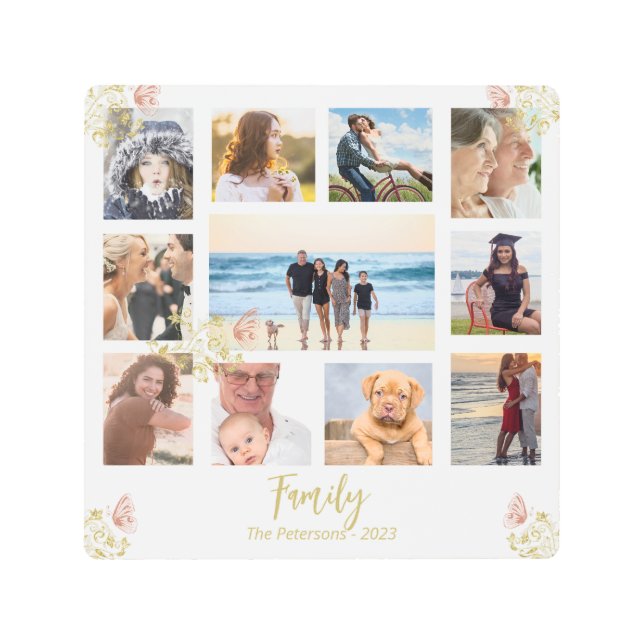 Impresión En Metal Collage de fotos familiar de moda (Anverso)