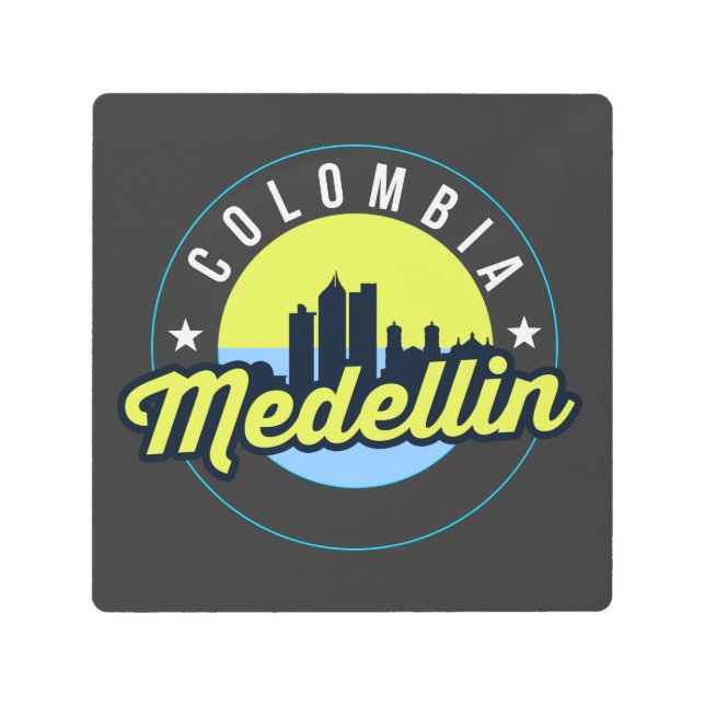 Impresión En Metal Colombia Medellín Cityscape Wall Art (Anverso)