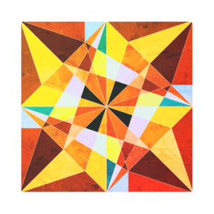 Impresión En Metal Colores cálidos Formas geométricas angulares Guay