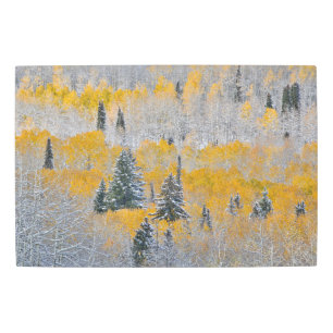 Impresión En Metal Colores de otoño de ápenes y paso de nevada fresca