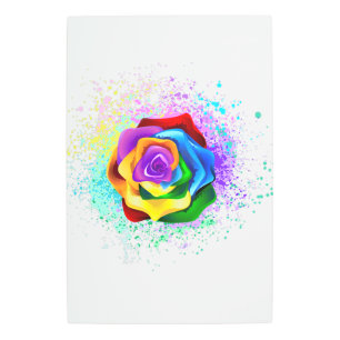Impresión En Metal Colorful Rainbow Rose