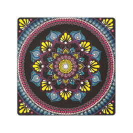 Impresión En Metal Colorido Dot Art Mandala | Boho de geometría sagra