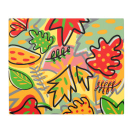 Impresión En Metal Colorido verano tropical abstracto hoja amarillo