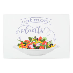 Impresión En Metal Coma más plantas con letras de motivación de ensal