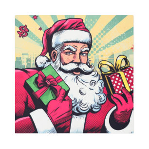 Impresión En Metal Comic book Santa/Navidades