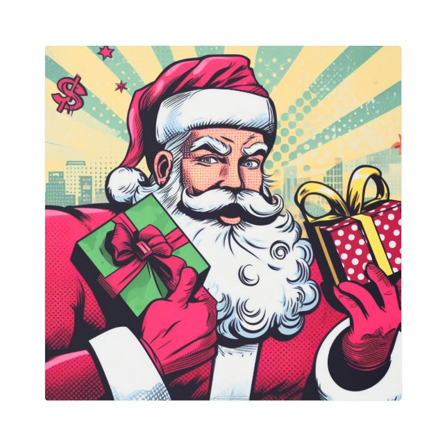 Impresión En Metal Comic book Santa/Navidades (Anverso)