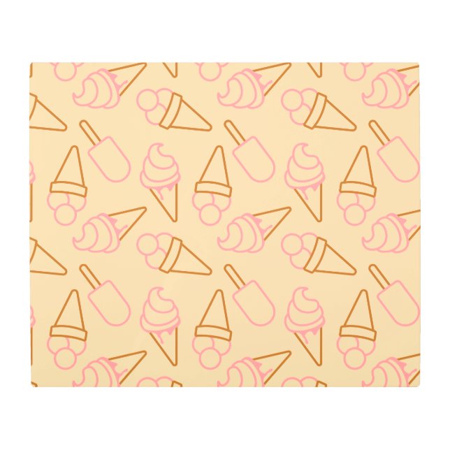 Impresión En Metal Comida de verano con contornos de helado de contor (Anverso)