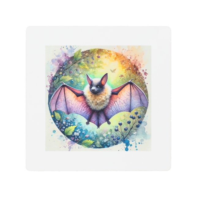 Impresión En Metal Common Noctule Bat 060824AREF151 - Watercolor (Anverso)