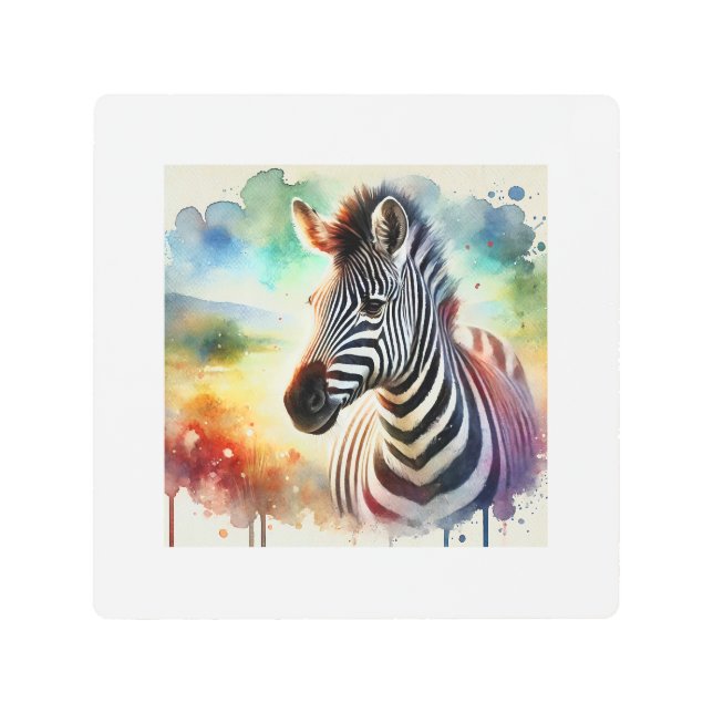 Impresión En Metal Common Zebra 210824AREF110 - Watercolor (Anverso)