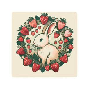 Impresión En Metal Conejo de conejo de primavera lindo conejo conejo 