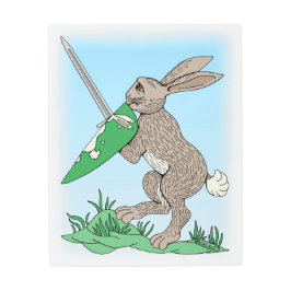 Impresión En Metal Conejo de Guerreros Medievales