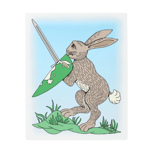 Impresión En Metal Conejo de Guerreros Medievales (Anverso)