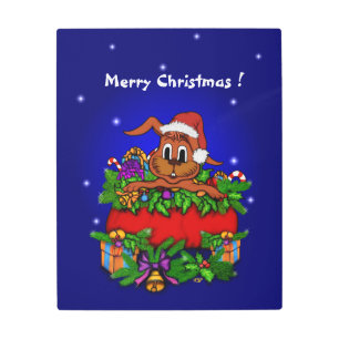 Impresión En Metal Conejo de navidades