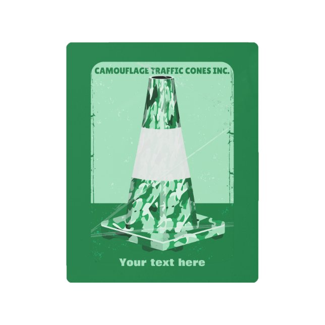 Impresión En Metal Cono de tráfico divertido de camuflaje rd cone (Anverso)