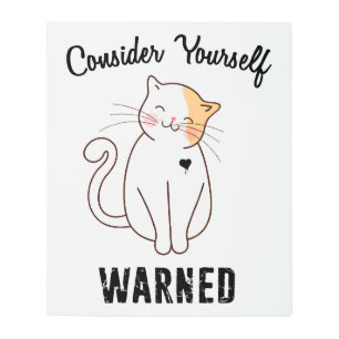Impresión En Metal Considere a su propio gato malvado advertido
