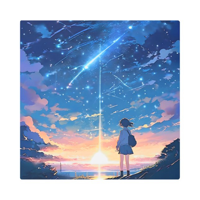 Impresión En Metal constelación con estrellas de tiro (Anverso)