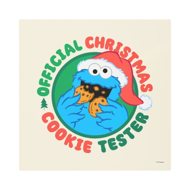 Impresión En Metal Cookie Monster | Navidades oficiales Cookie Tester (Anverso)