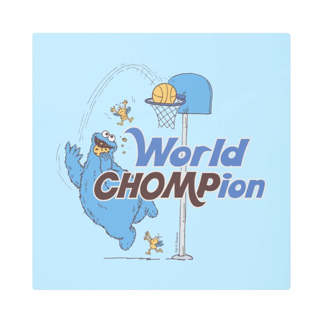 Impresión En Metal Cookie Monster | Tiro de aros de básquetbol (Anverso)