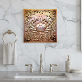 Impresión En Metal Copper Metallic Iridescent Crab D1223