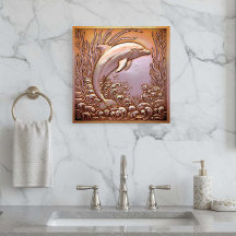 Copper Metallic Iridescent Dolphin D1223