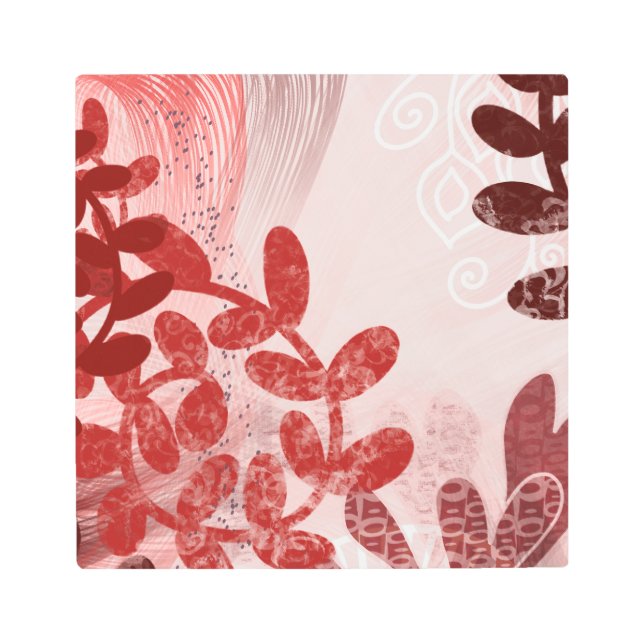 Impresión En Metal Coral Canopy – Abstract Floral Motion Art Print (Anverso)
