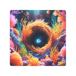 Impresión En Metal Coral subacuático Vortex
