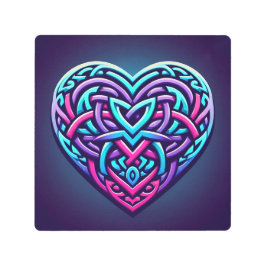 Impresión En Metal Corazón celta con azul oscuro