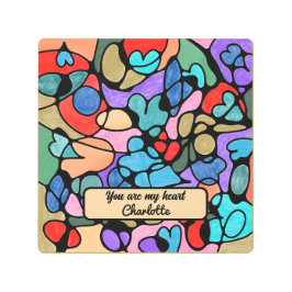 IMPRESIÓN EN METAL CORAZÓN COLORES NEUROGRÁFICOS DE AGUA DIGITAL