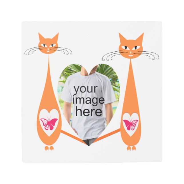 Impresión En Metal Corazón de amor para gato editable - Diseño person (Anverso)