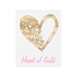 Impresión En Metal Corazón de oro