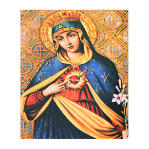 Impresión En Metal Corazón inmaculado de María