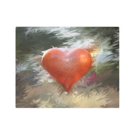 Impresión En Metal Corazón rojo-