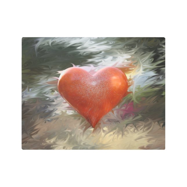 Impresión En Metal Corazón rojo- (Anverso)