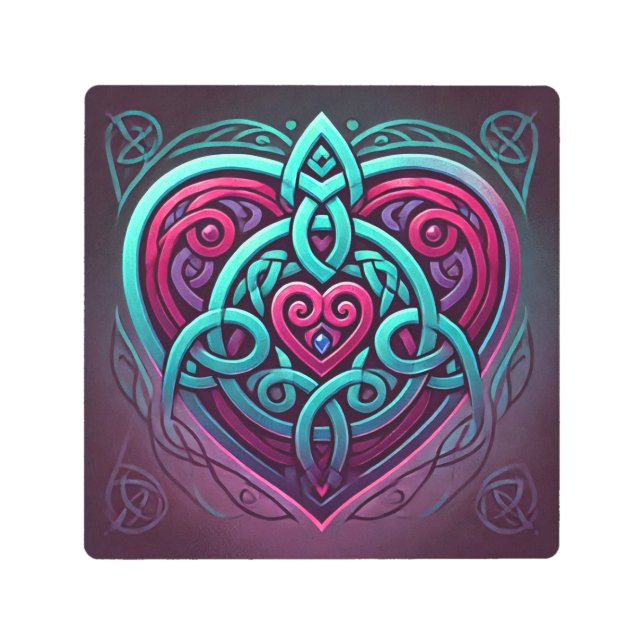 Impresión En Metal Corazones celtas con puntos (Anverso)